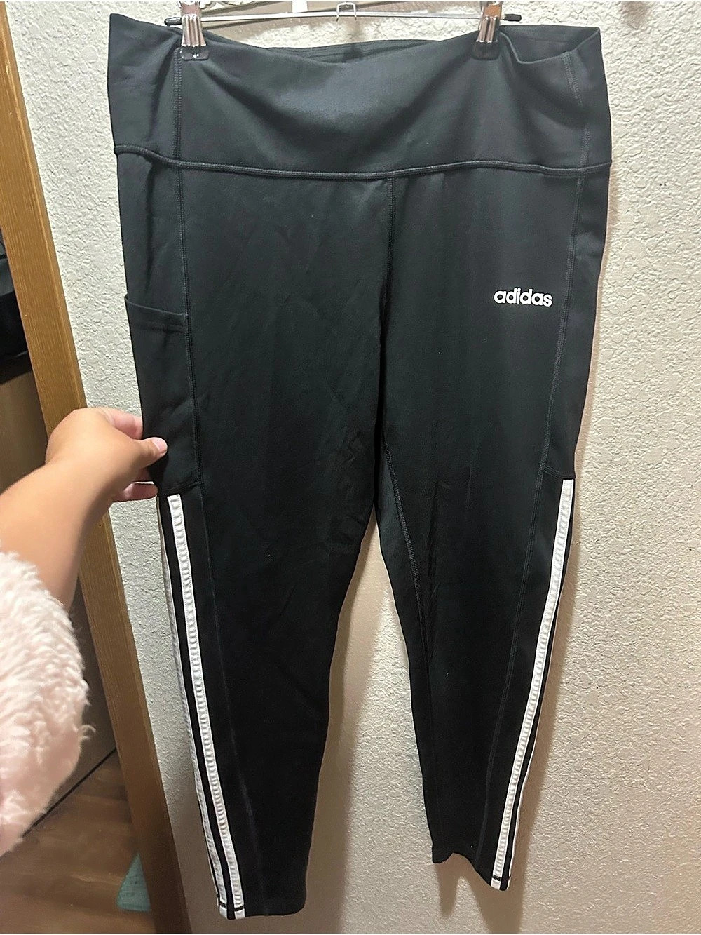 adidas ClimAlite Black & White Athletic Track Pants